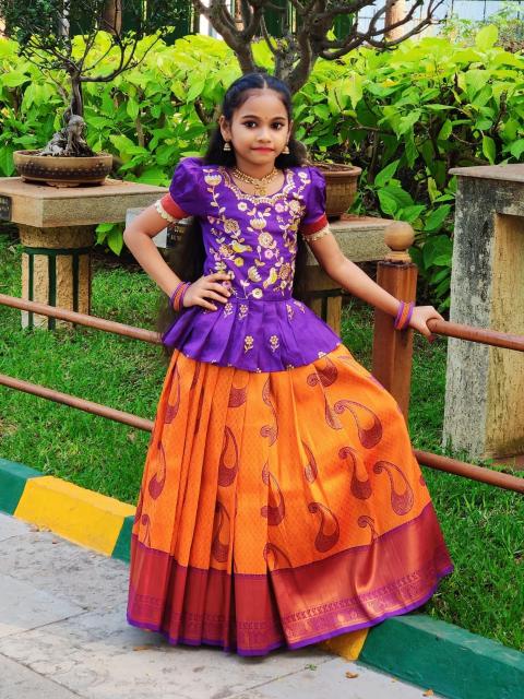 kids lehenga silk Purple Wholesale kidswear suppliers